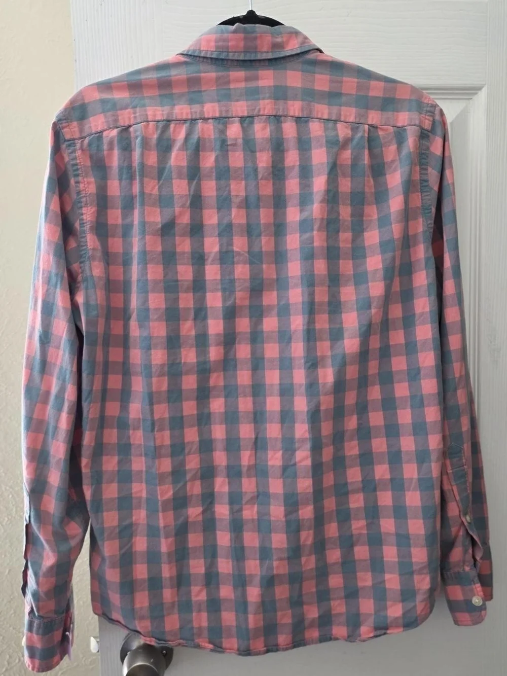 J. Crew Slim Fit Pink and Light Blue Check Button-Down Shirt
